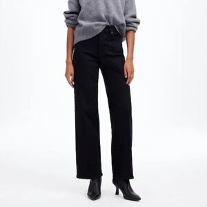 NWT Madewell The Petite Perfect Vintage Wide-Leg Jean Black Rinse Wash Size 25P